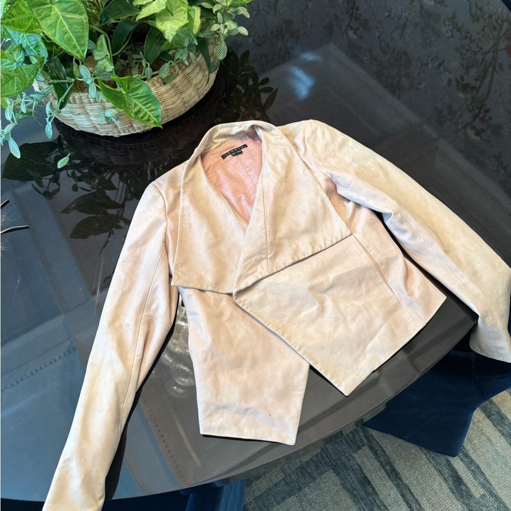 Theory Women's Cream/Pink Jacket leather